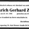 Zakel Heinrich Gerhard 1908-1991 Todesanzeige